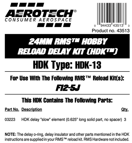 AeroTech HDK-13 RMS-24/40 Hobby Delay Kit (3-Pack) - 43513