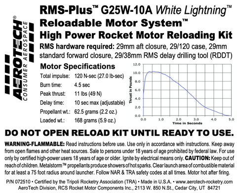 AeroTech G25W-10A RMS-29/120 Reload Kit (1 Pack) - 072510