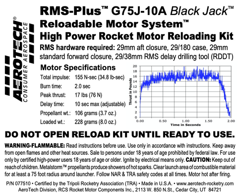 AeroTech G75J-10A RMS-29/180 Reload Kit (1 Pack) - 077510