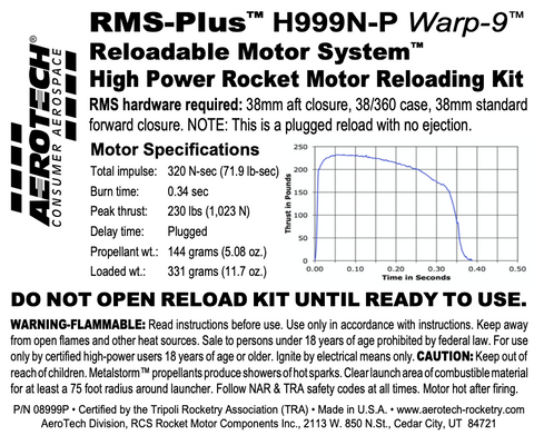 AeroTech H999N-P RMS-38/360 Reload Kit (1 Pack) - 08999P