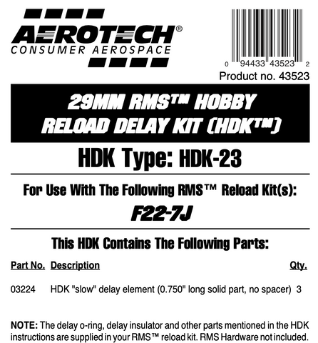 AeroTech HDK-23 RMS-29/40-120 Hobby Delay Kit (3-Pack) - 43523